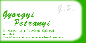 gyorgyi petranyi business card