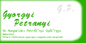 gyorgyi petranyi business card